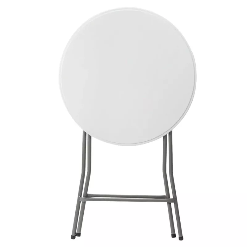 LEAN Mesa plegable con bloqueo catering banquete redonda blanca 80x73cm