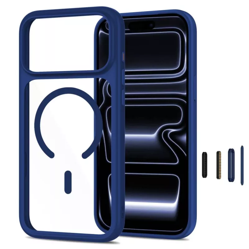 TECH-PROTECT MAGONE MAGSAFE CC + GLASS 2-PACK IPHONE 17 PRO MAX / 18 PRO MAX AZUL OSCURO/TRANSPARENTE