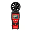 HABOTEST HT625B anemómetro digital con USB, medidor de velocidad del viento/temperatura/volumen de aire, LCD retroiluminada, sensor de hélice externo
