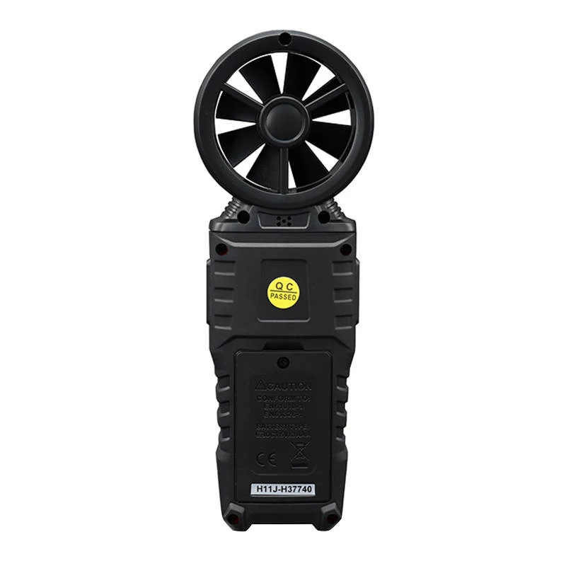 HABOTEST HT625B anemómetro digital con USB, medidor de velocidad del viento/temperatura/volumen de aire, LCD retroiluminada, sensor de hélice externo
