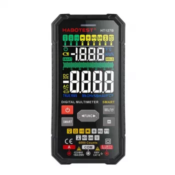 Habotest HT127B multímetro digital universal True RMS 6000 cuentas auto-ranging con NCV y temperatura