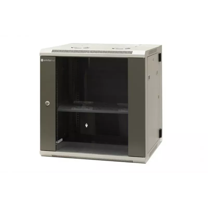 EMITER EM/AH6512 armario de red de pared 12U, 600×550×635 mm, puerta de cristal