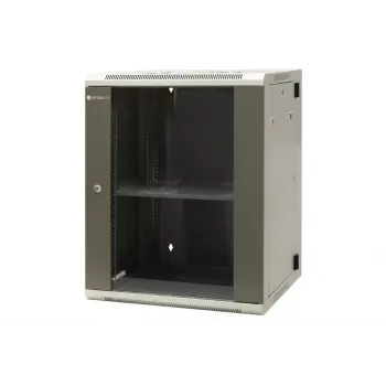 EMITER EM/AH6515 armario de red de pared 15U 600x550x770 mm, puerta de cristal templado, negro