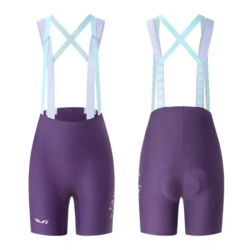Rockbros YDDK017-1 TVI Culotte de ciclismo con tirantes y badana para mujer M - lila