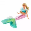 LEAN TOYS Muñeca Anlily sirena con cola de lentejuelas, espejo y peine