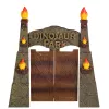 LEAN TOYS Base de investigación Puerta del parque de dinosaurios Helicóptero Quad Figuras Explorador