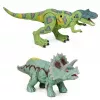 LEAN TOYS Set base de investigación de dinosaurios con figuras de dinosaurios, torre, jaula y accesorios
