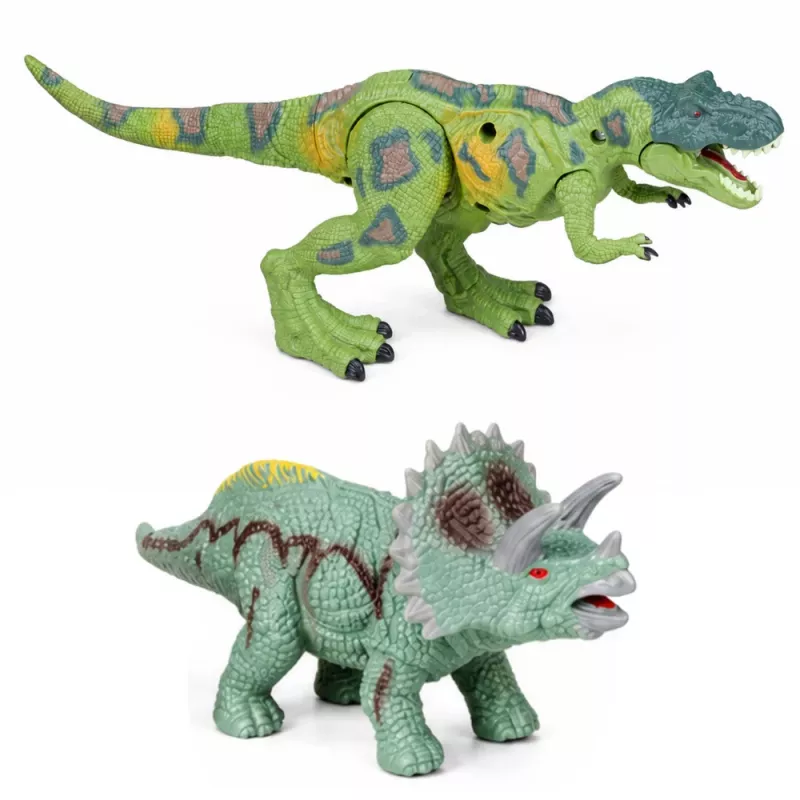 LEAN TOYS Set base de investigación de dinosaurios con figuras de dinosaurios, torre, jaula y accesorios