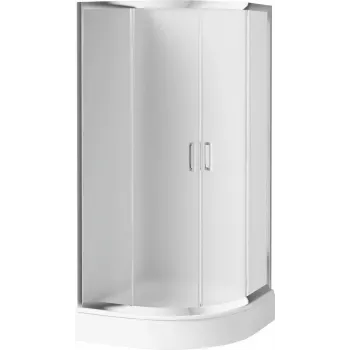 DEANTE KYP 652K Mampara de ducha semicircular 80x80 cm con vidrio de seguridad y marco de cromo
