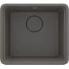 DEANTE ZKM_T10A fregadero de cocina de compuesto de granito de 1 seno con escurridor, grafito