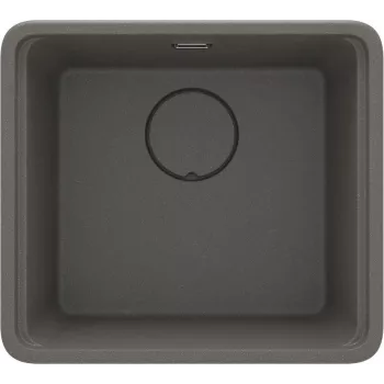 DEANTE ZKM_T10A fregadero de cocina de compuesto de granito de 1 seno con escurridor, grafito