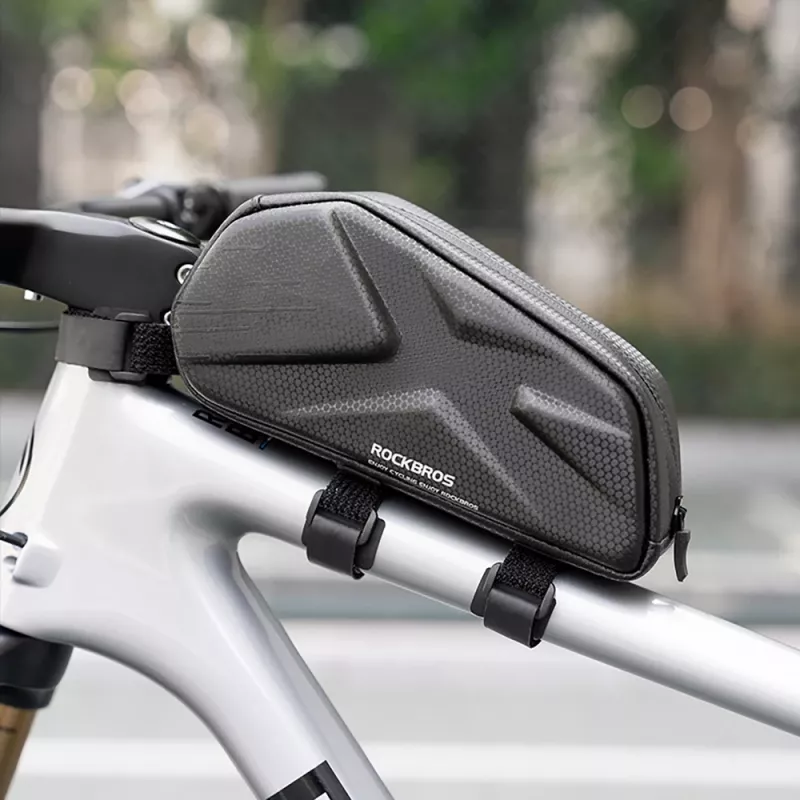 Rockbros Bolsa de bicicleta reforzada para cuadro, para tubo superior 1,4 l – negro