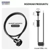 Rockbros YG-HILRO1 ROAD TO SKY Candado de bicicleta, cable retráctil en el manillar - negro