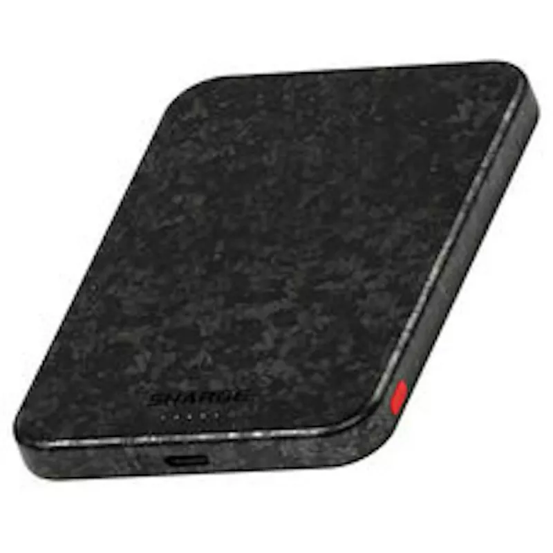 SHARGE CarbonMag 5K Batería externa, 15W Qi, 20W USB-C - 5.000 mAh, negro