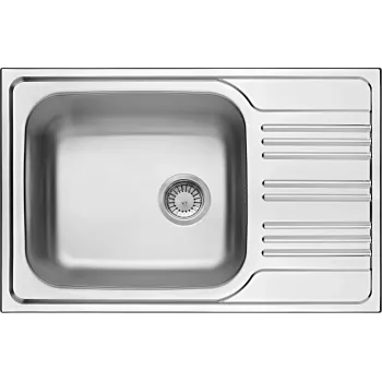 DEANTE ZEX 311B Fregadero de acero inoxidable de 1 cubeta con escurridor, acero inoxidable, reversible, 780x435 mm
