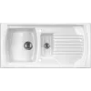 DEANTE ZCL_651N Fregadero de cocina de cerámica de 1,5 cubetas con escurridor, blanco