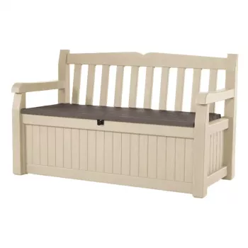 KETER Banco de almacenamiento Eden Banco de jardín 265L beige