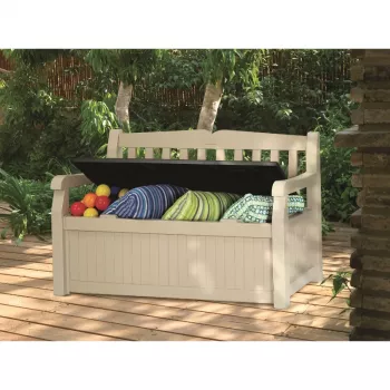 KETER Banco de almacenamiento Eden Banco de jardín 265L beige