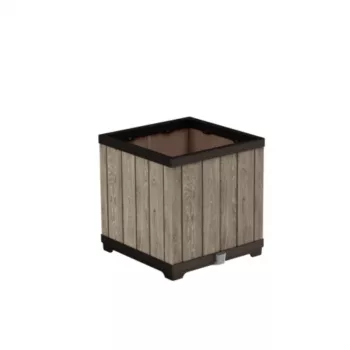 KETER maceta cuadrada Deco Ashwood
