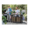 KETER mesa de barbacoa Deco Unity XL 207L tono nogal