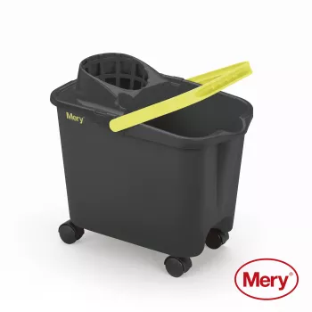 MERY cubo 14L con ruedas de encaje gris