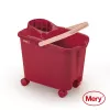MERY cubo 14L con ruedas de encaje rojo