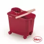 MERY cubo 14L con ruedas de encaje rojo