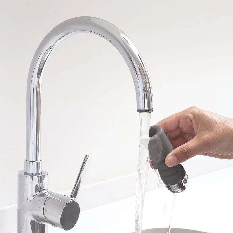RAYEN 01083003 Filtro de agua de grifo ajustable – cerámica multifase, carbón activo y algodón PP, instalación sin herramientas, ajuste universal