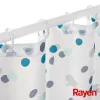 RAYEN Cortina de ducha 180x200cm blanco/azul, poliéster
