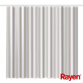 RAYEN Cortina de ducha 180x200cm blanco/beige, PEVA