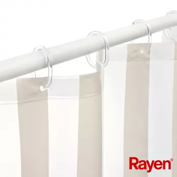 RAYEN Cortina de ducha 180x200cm blanco/beige, PEVA