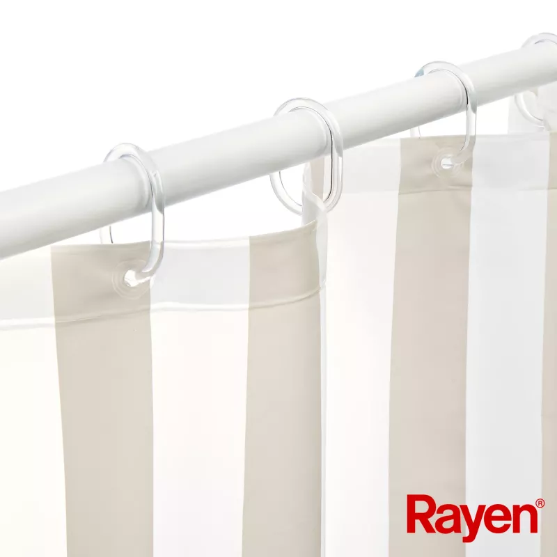RAYEN Cortina de ducha 180x200cm blanco/beige, PEVA