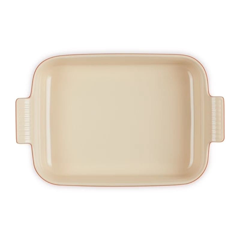 LE CREUSET Fuente rectangular para horno Heritage gres 32x24cm / 4L rojo