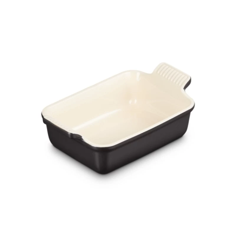 Le Creuset Fuente rectangular Heritage gres 19x14cm / 1,1L negro