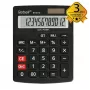 REBELL RE-8118-12 BX calculadora de bolsillo semidesktop, LCD inclinado de 12 dígitos, doble alimentación solar y pila, negra