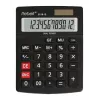 REBELL RE-8118-12 BX calculadora de bolsillo semidesktop, LCD inclinado de 12 dígitos, doble alimentación solar y pila, negra