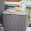KETER mesa de jardín/caja de almacenamiento Luzon Flat Wicker beige