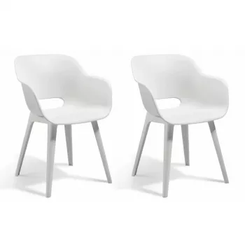 KETER sillas de jardín 2 uds. Akola blanco