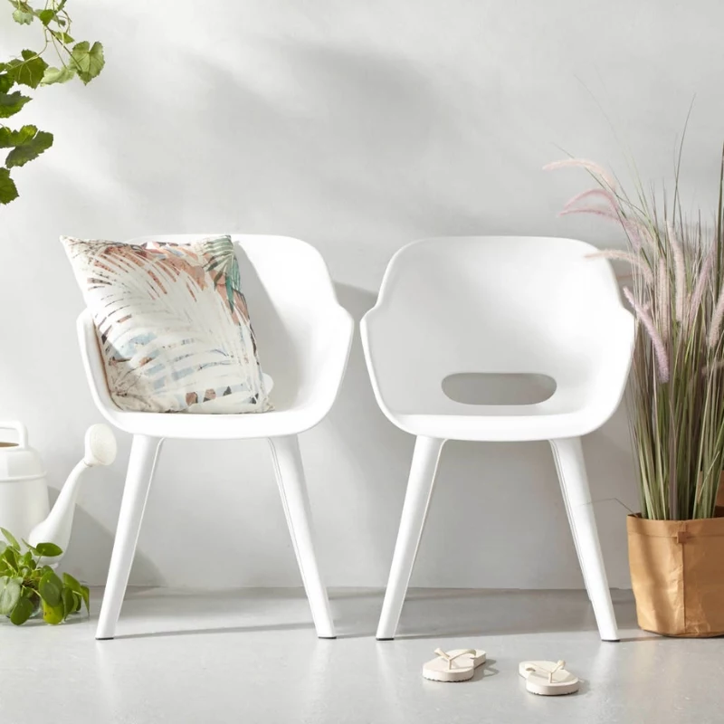KETER sillas de jardín 2 uds. Akola blanco