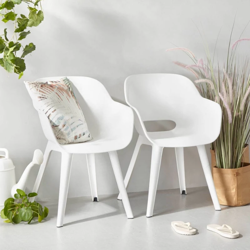 KETER sillas de jardín 2 uds. Akola blanco