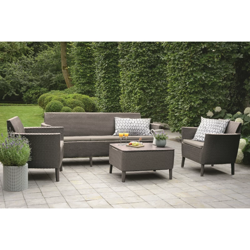 KETER conjunto de muebles de jardín Salemo conjunto de 3 plazas beige