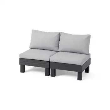 Sofá de jardín KETER Elements 2 plazas gris/gris claro