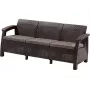 Sofá de jardín KETER Corfu Love Seat Max de tres plazas marrón