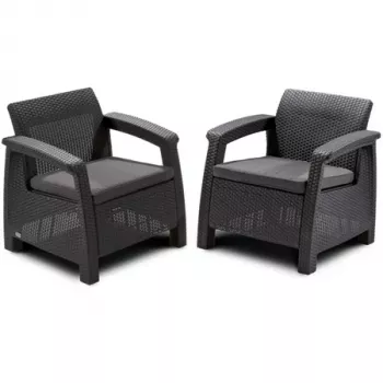 Sillas de jardín KETER Corfu Duo Set gris