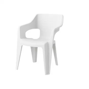 Silla de jardín Keter Bilbao con respaldo bajo blanco 29213634400