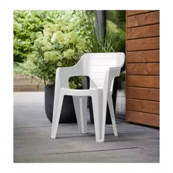 Silla de jardín Keter Bilbao con respaldo bajo blanco 29213634400