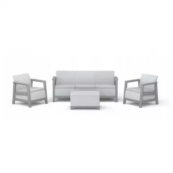 Conjunto de muebles de jardín KETER Scandi Linea conjunto de 3 plazas gris claro/gris acero oscuro