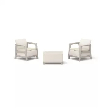 Conjunto de muebles de jardín KETER Scandi Linea conjunto de balcón gris guijarro/beige claro