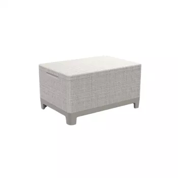 Mesa de jardín/caja de almacenamiento KETER Scandi Storage Table gris guijarro/beige claro