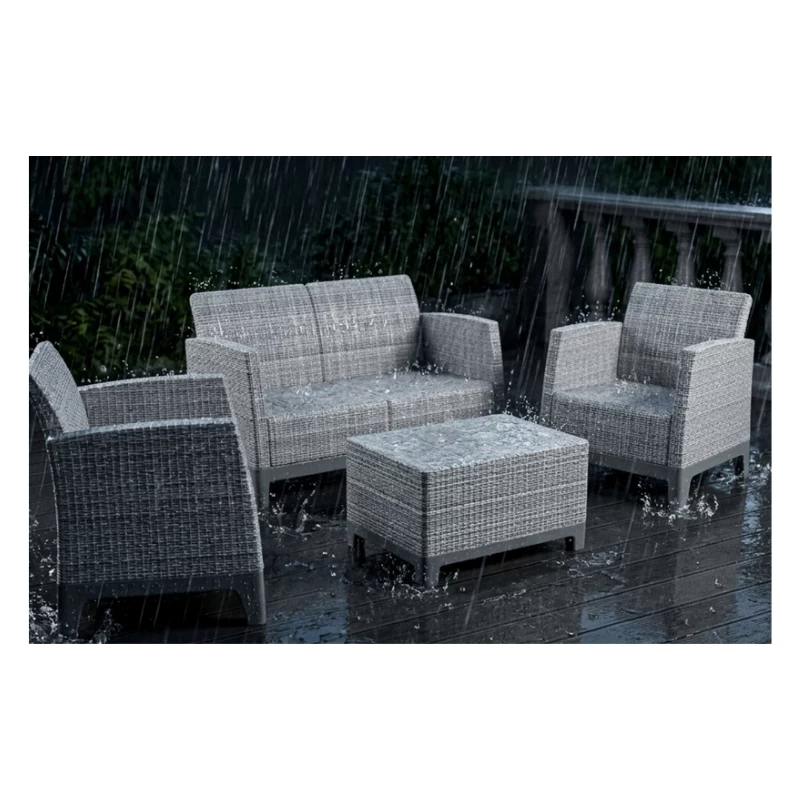 Conjunto de muebles de jardín KETER Scandi Forma conjunto de 2 plazas gris claro/gris acero oscuro